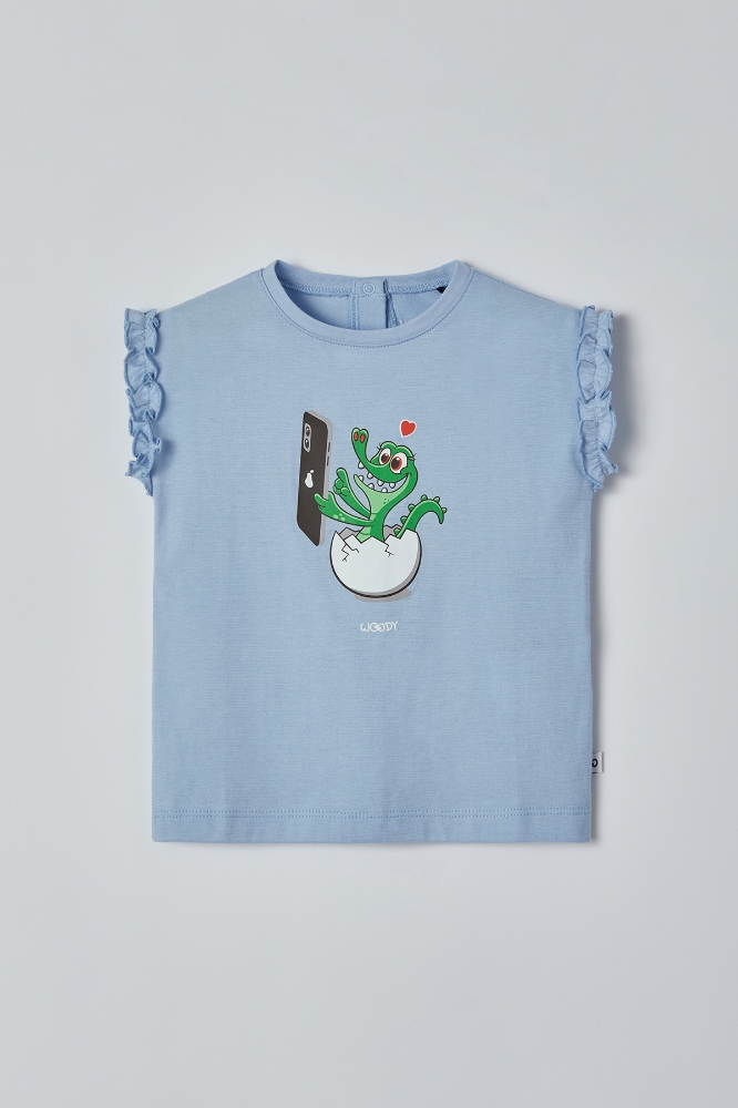 Pamuklu Kız Bebek Pijama-Bab - 816-Toz Mavi